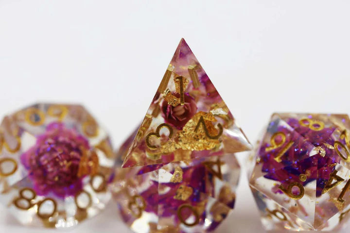 Sharp Edge Resin - Purple Lotus RPG Dice Set