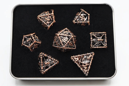 Grim Scythe Copper RPG Metal Dice Set