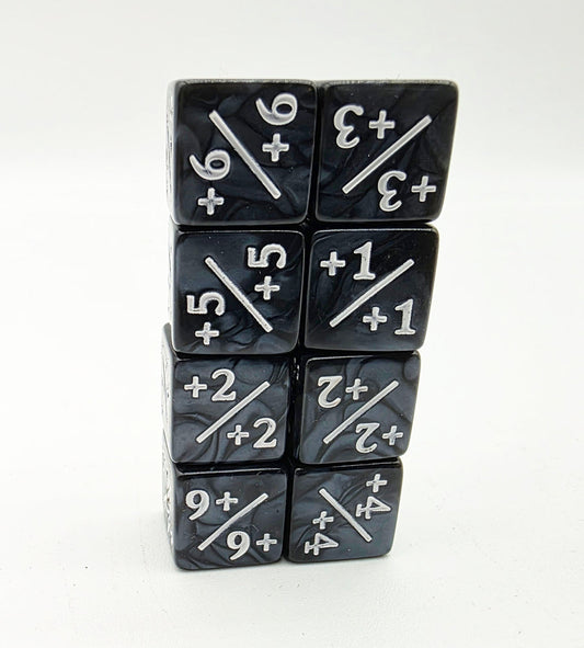 +1/+1 Pearl Black Counters with White for Magic - Set of 8