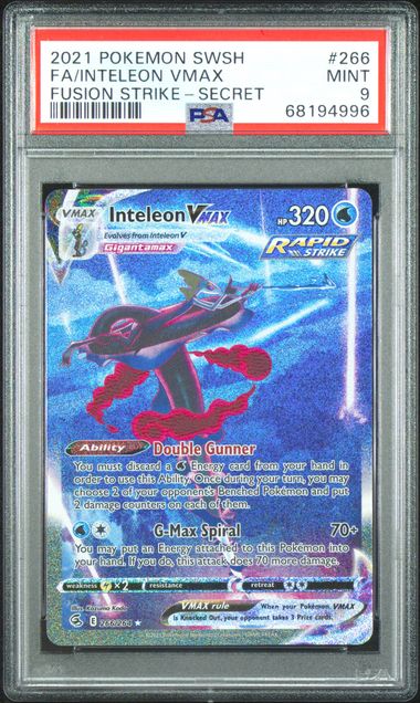 Graded Pokemon - Inteleon VMAX (266/264) Fusion Strike PSA 9