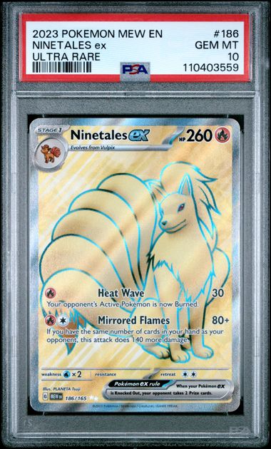 Graded Pokemon - Ninetales ex (186/165) 151 PSA 10