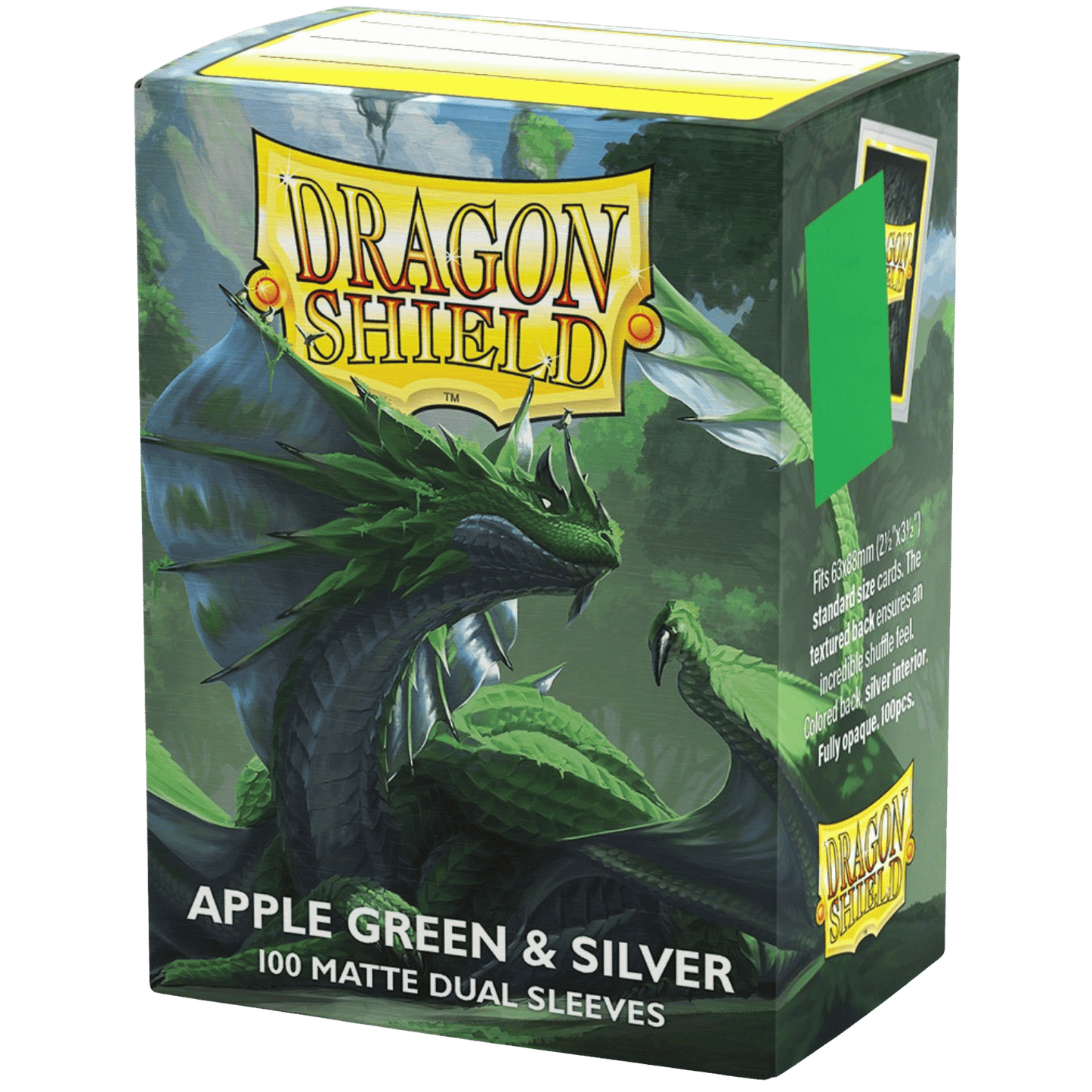 Dragon Shield Sleeves: Standard DUAL - Matte Apple Green & Silver