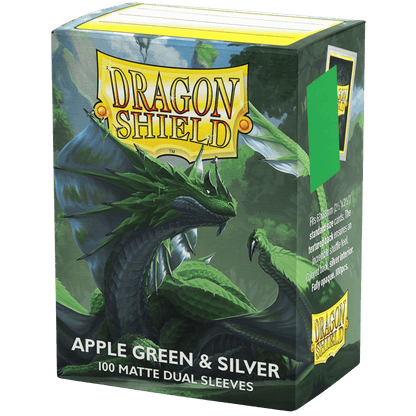 Dragon Shield Sleeves: Standard DUAL - Matte Apple Green & Silver