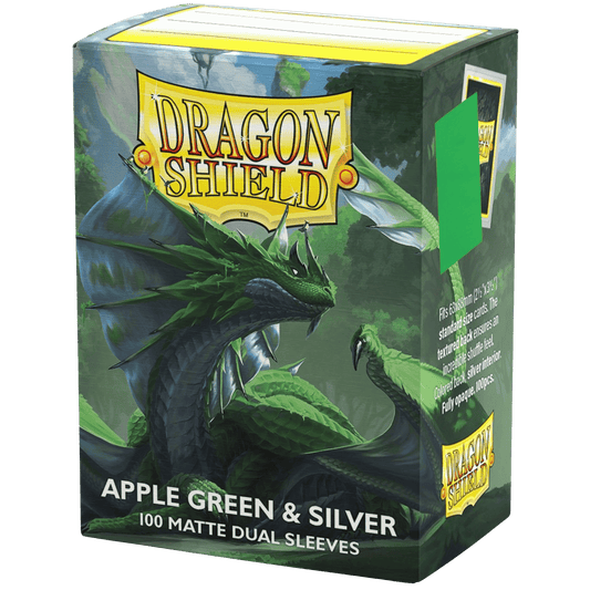 Dragon Shield Sleeves: Standard DUAL - Matte Apple Green & Silver