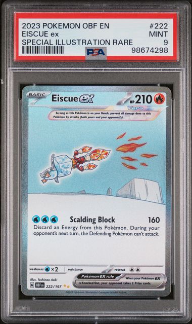 Graded Pokemon - Eiscue ex (222/197) Obsidian Flames PSA 9