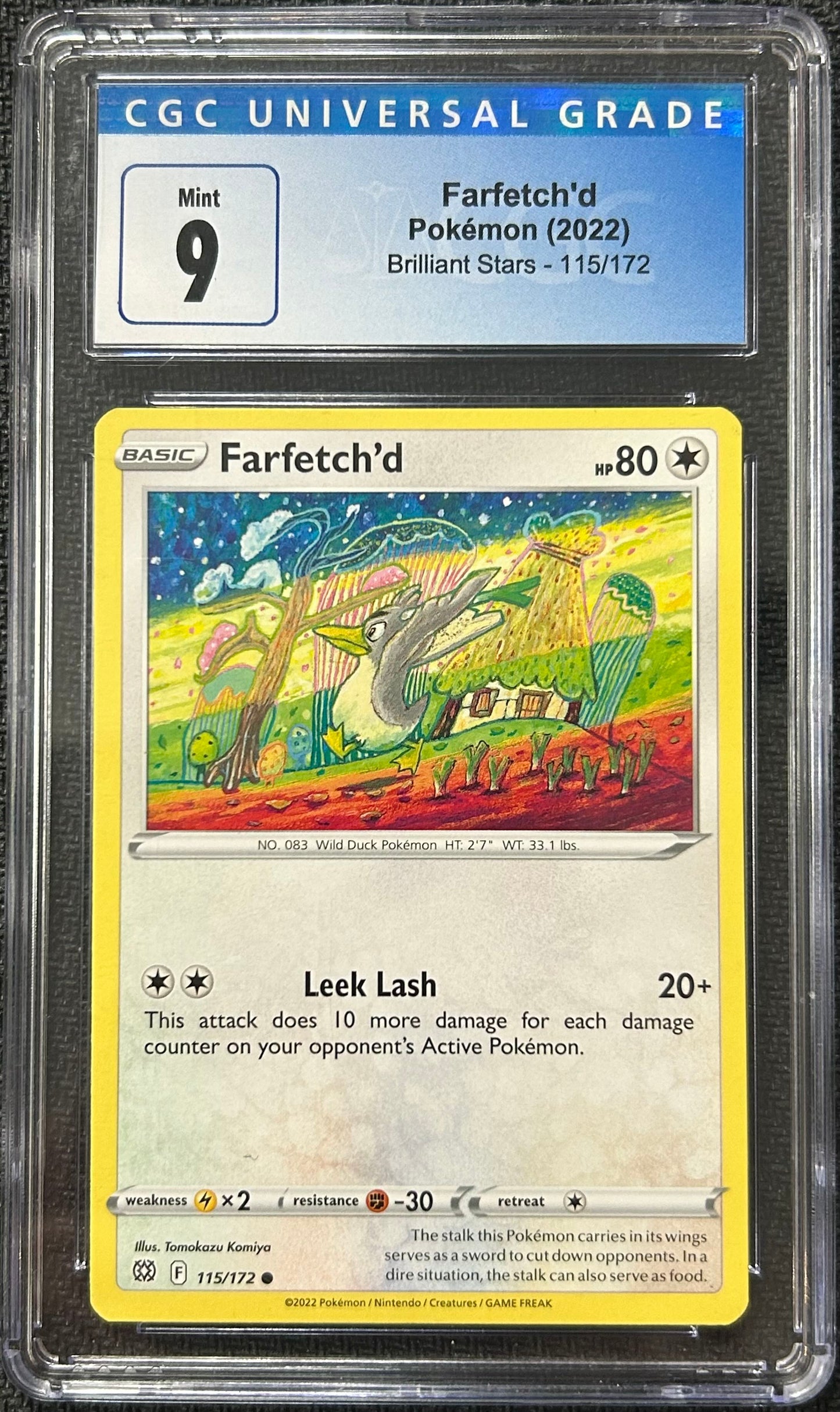 Graded Pokemon - Farfetch'd (115/172) Briliant Stars CGC 9