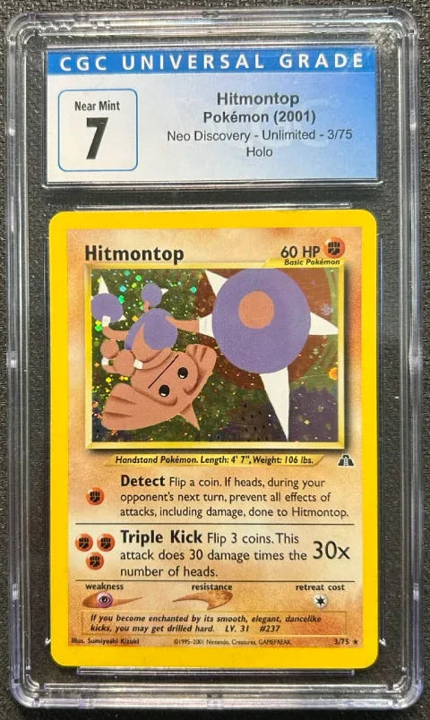 Graded Pokemon - Hitmontop (3/75) Neo Discovery CGC 7