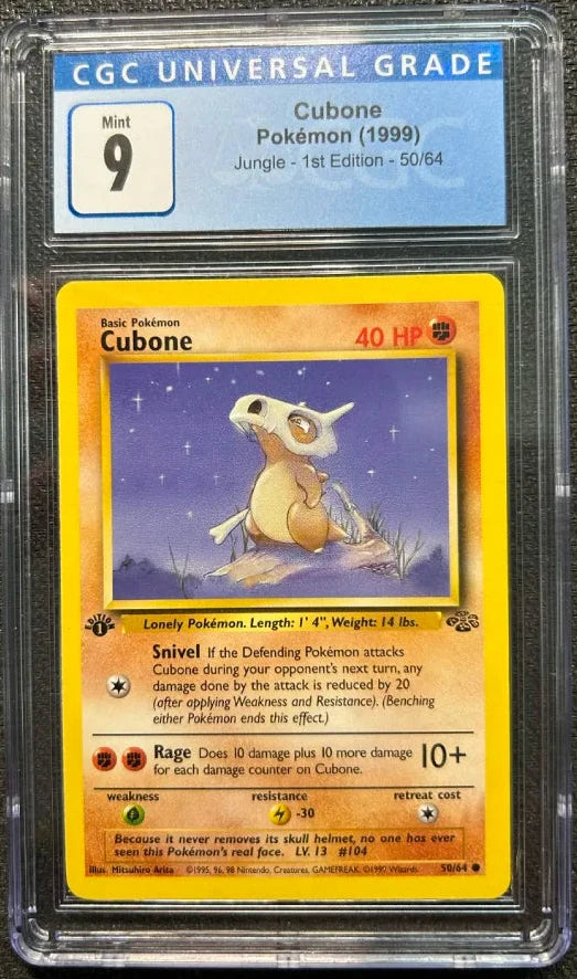 Graded Pokemon - Cubone (50/64) Jungle 1st ED CGC 9