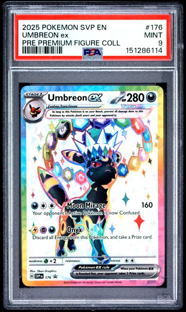 Graded Pokemon - Umbreon ex (176) Black Star Promo PSA 9
