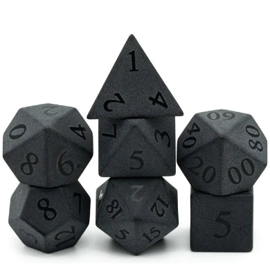 Matte Obsidian Embossed Dice Set