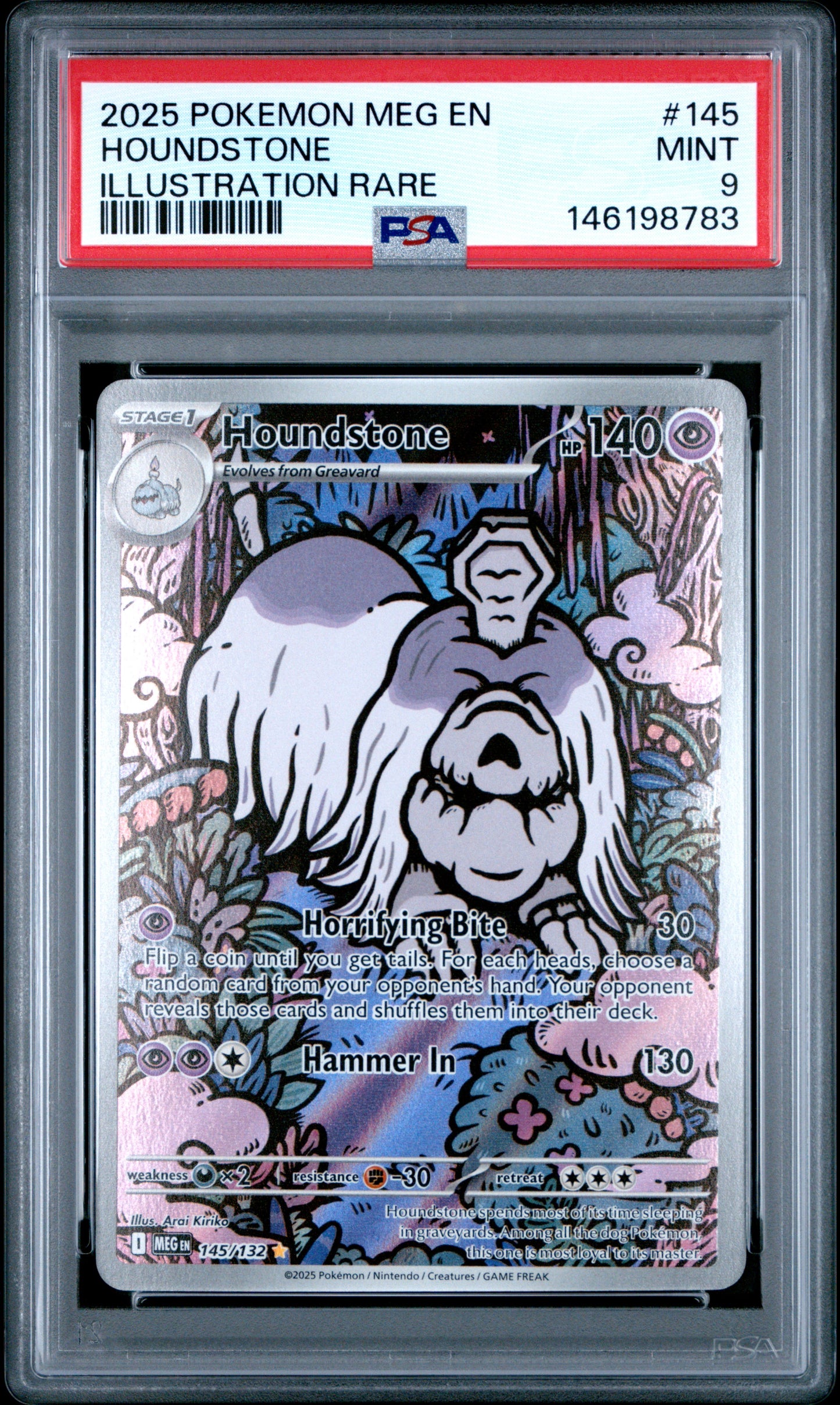 Graded Pokemon - Houndstone (145/132) Mega Evolution PSA 9