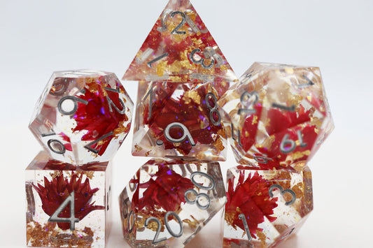 Sharp Edge Resin - Red Lotus RPG Dice Set