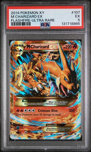 Graded Pokemon - M Charizard EX (107/106) Flashfire PSA 5