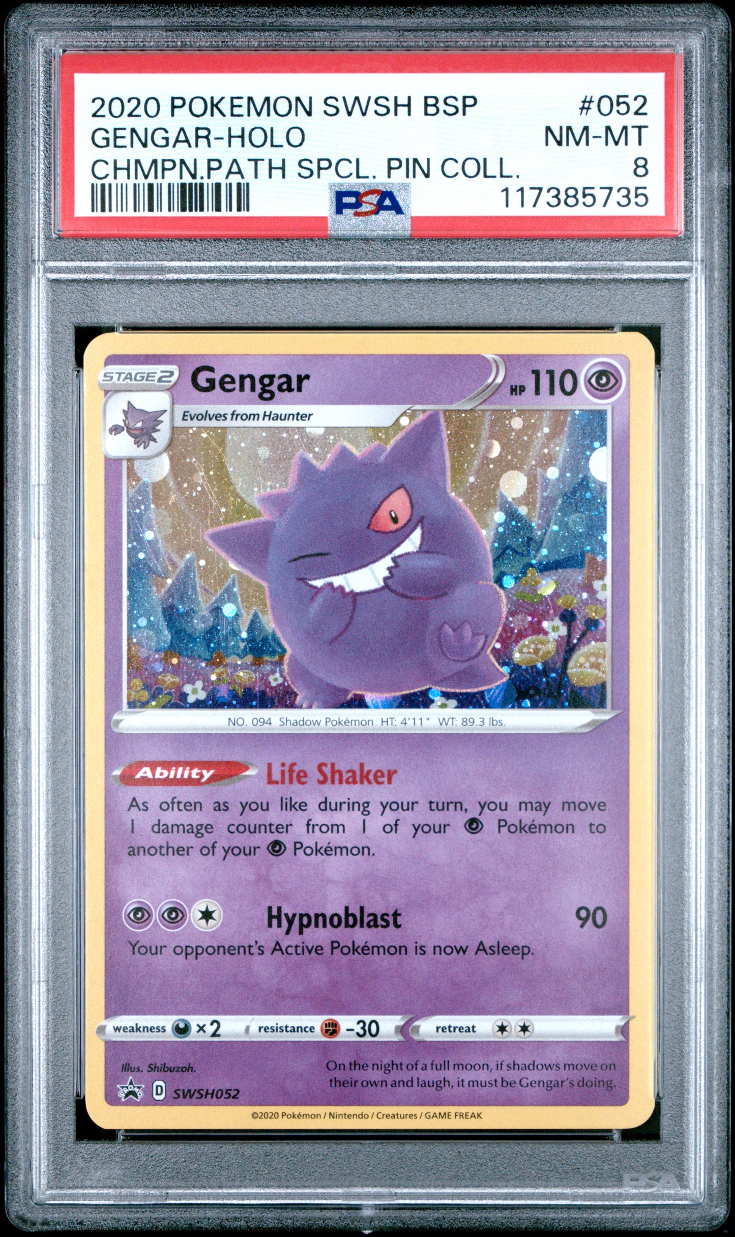 Graded Pokemon - Gengar (SWSH052) Black Star Promo PSA 8