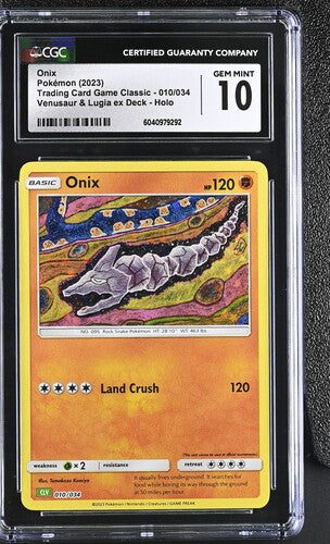 Graded Pokemon - Onix (010/034) Trading Card Game Classic CGC 10