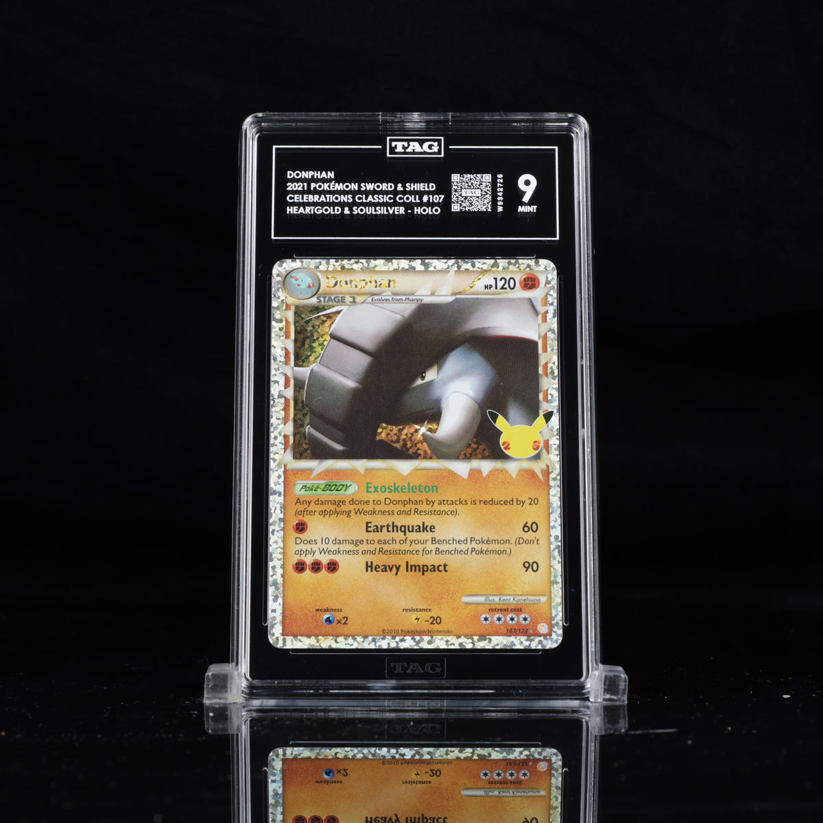 Graded Pokemon - Donphan (107/123) Celebrations TAG 9