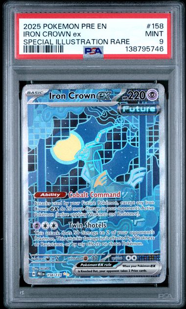 Graded Pokemon - Iron Crown ex (158/131) Prismatic Evolutions PSA 9