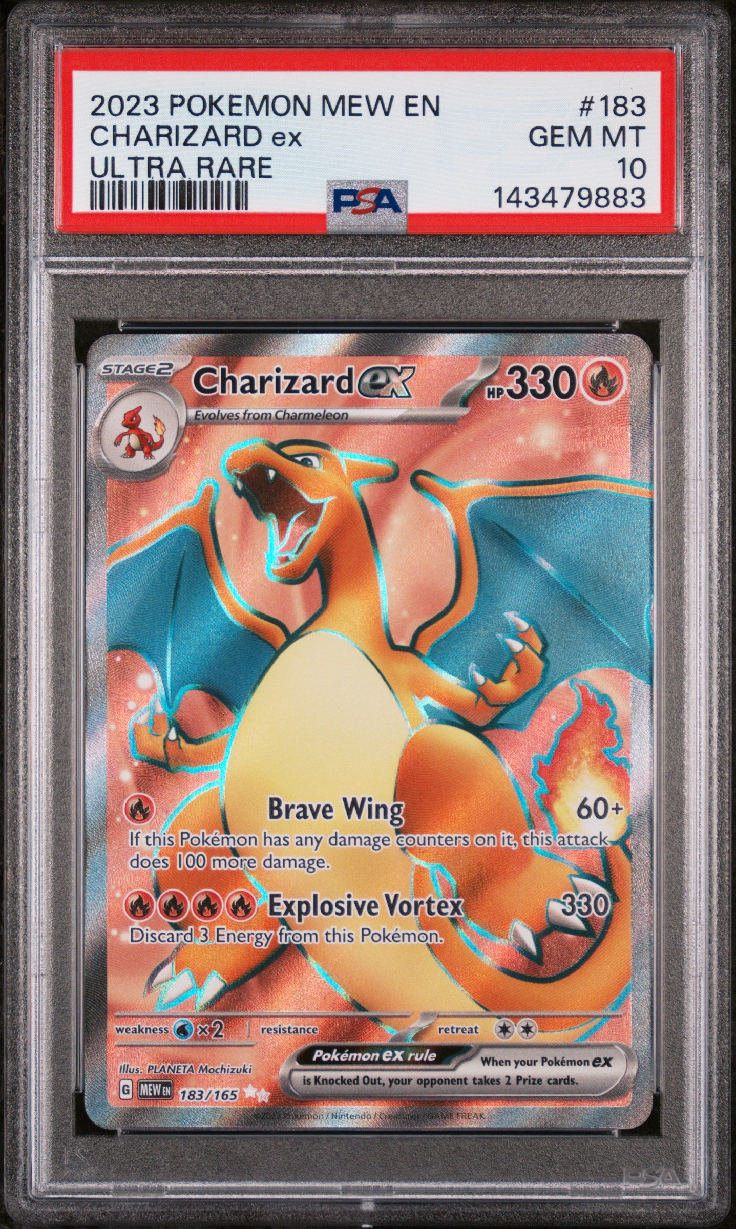 Graded Pokemon - Charizard ex (183/165) 151 PSA 10
