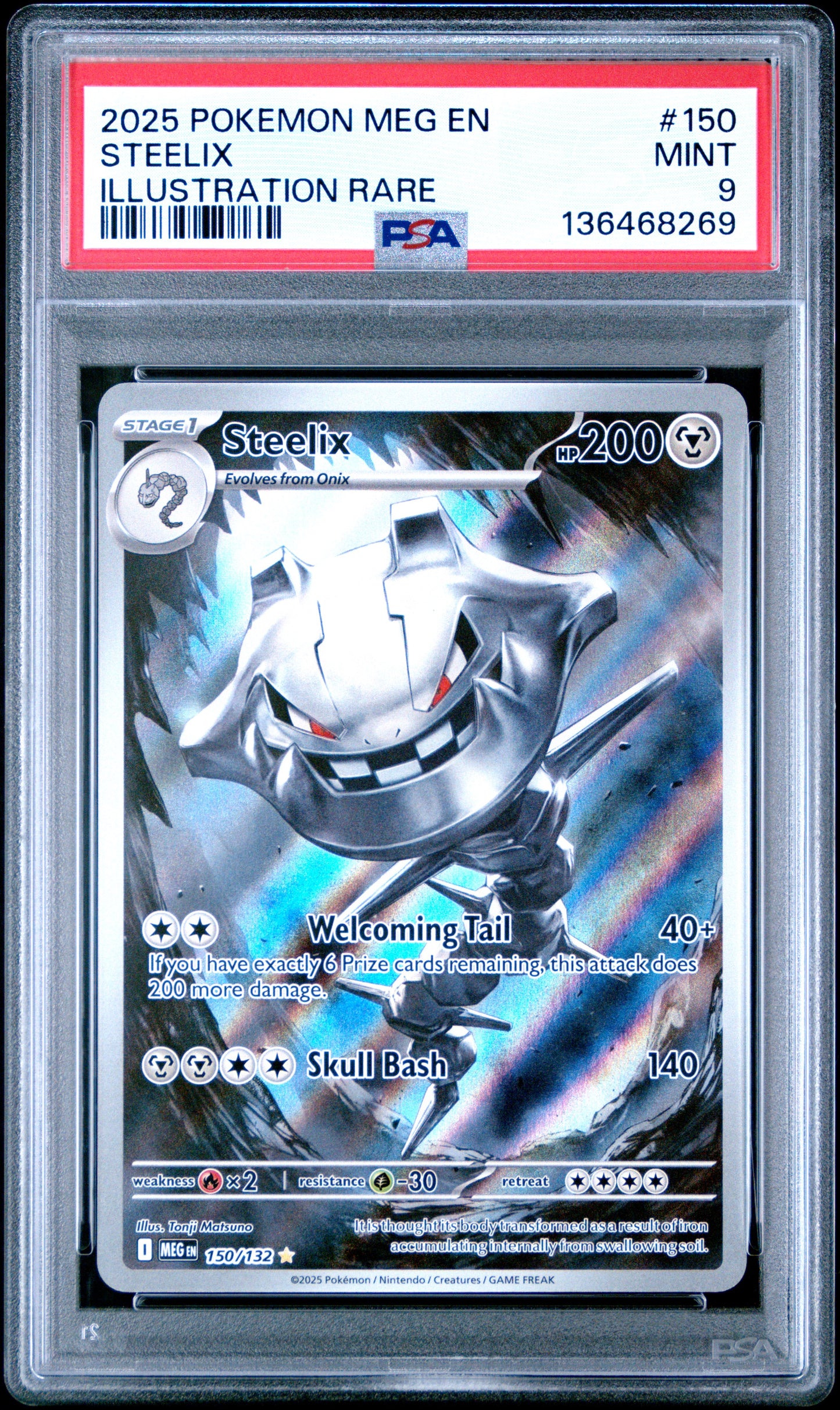 Graded Pokemon - Steelix (150/132) Mega Evolutions PSA 9