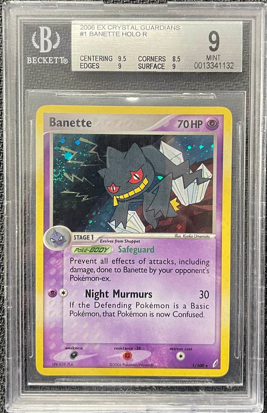 Graded Pokemon - Banette (1/100) Crystal Guardians Beckett 9