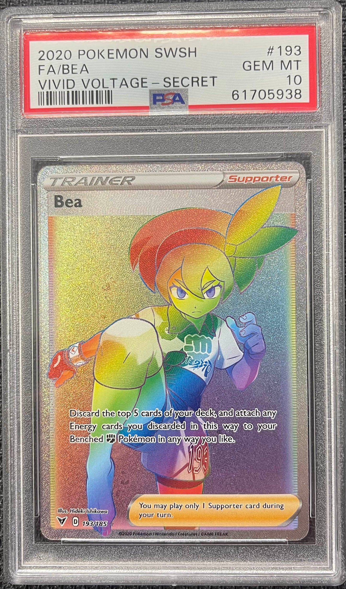 Graded Pokemon - Bea (193/185) Vivid Voltage Secret Rare PSA 10