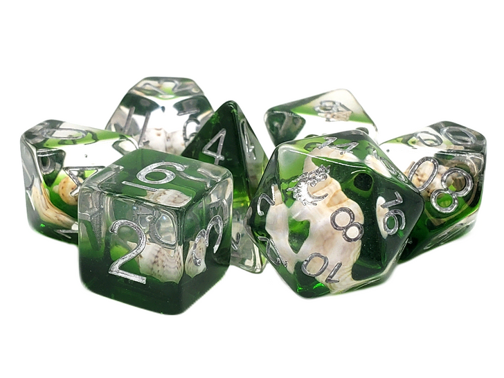 Infused - Beach Party- Seaweed Green RPG Dice Set