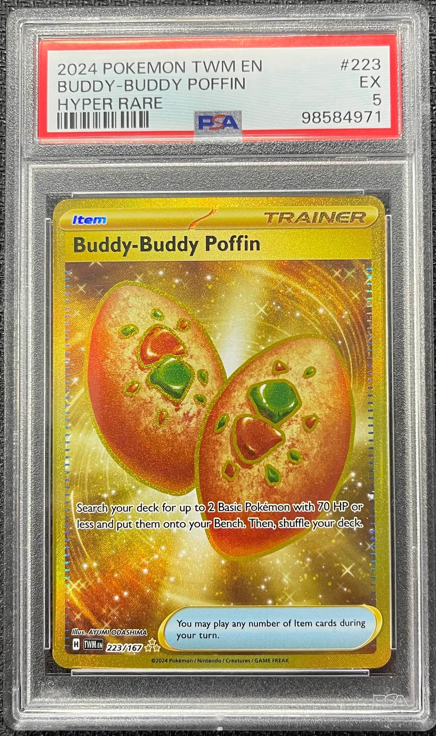 Graded Pokemon - Buddy-Buddy Poffin (223/167) Twilight Masquerade PSA 5