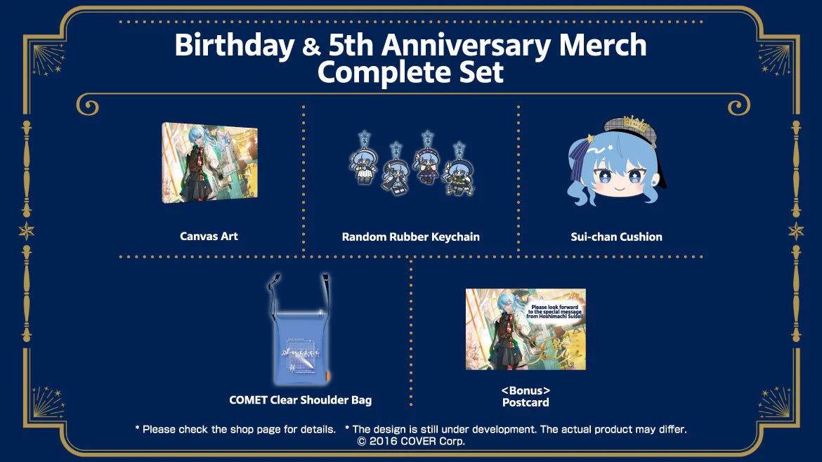 Hololive - Hoshimachi Suisei Birthday and 5th Anniversary Merch Complete Set