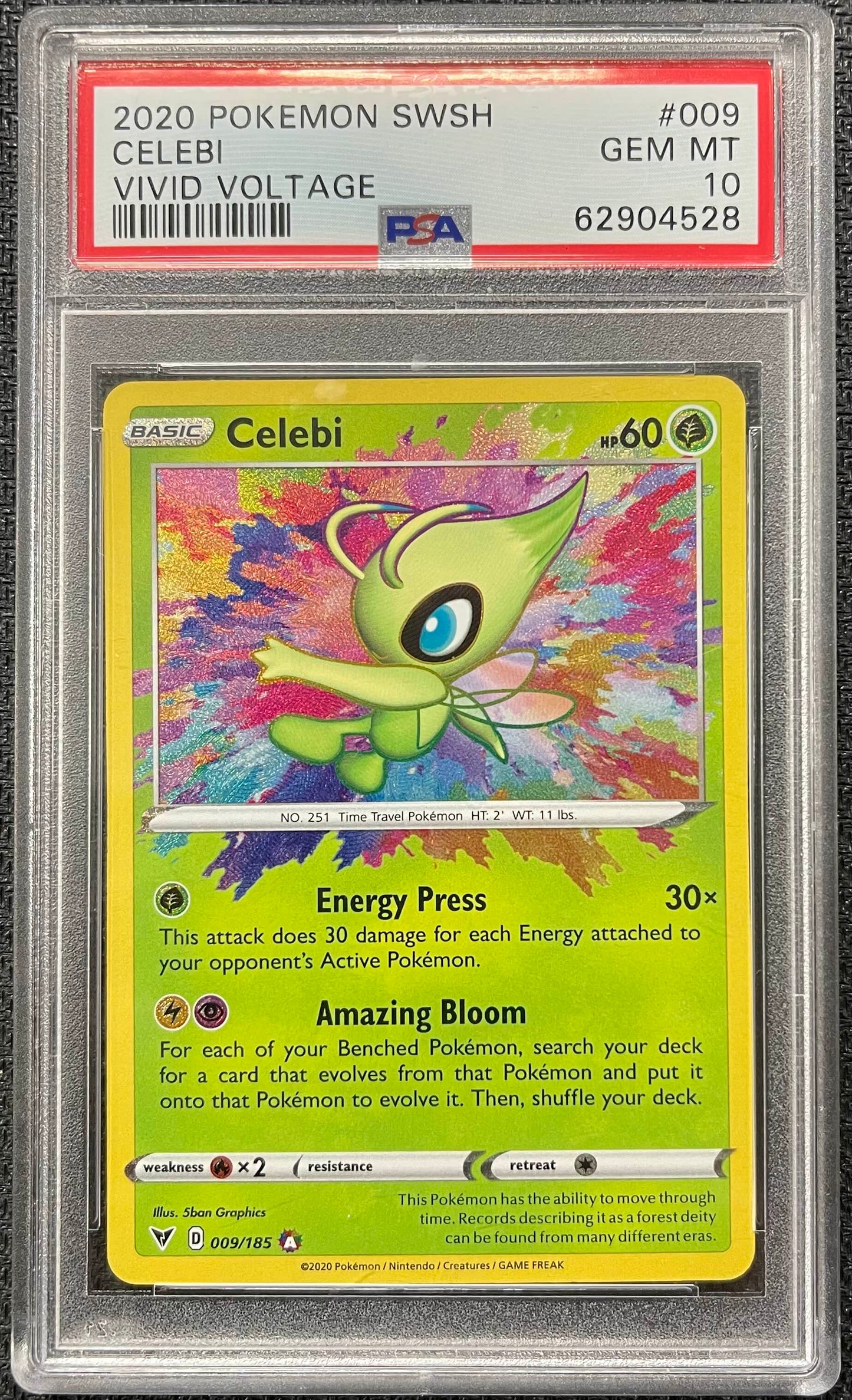 Graded Pokemon - Celebi (009/185) Vivid Voltage PSA 10