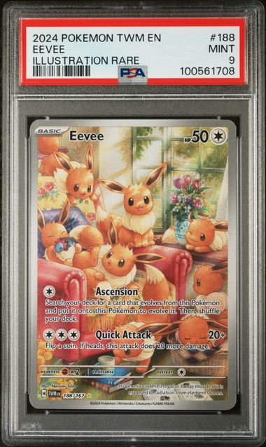 Graded Pokemon - Eevee (188/167) Twilight Masquerade PSA 9