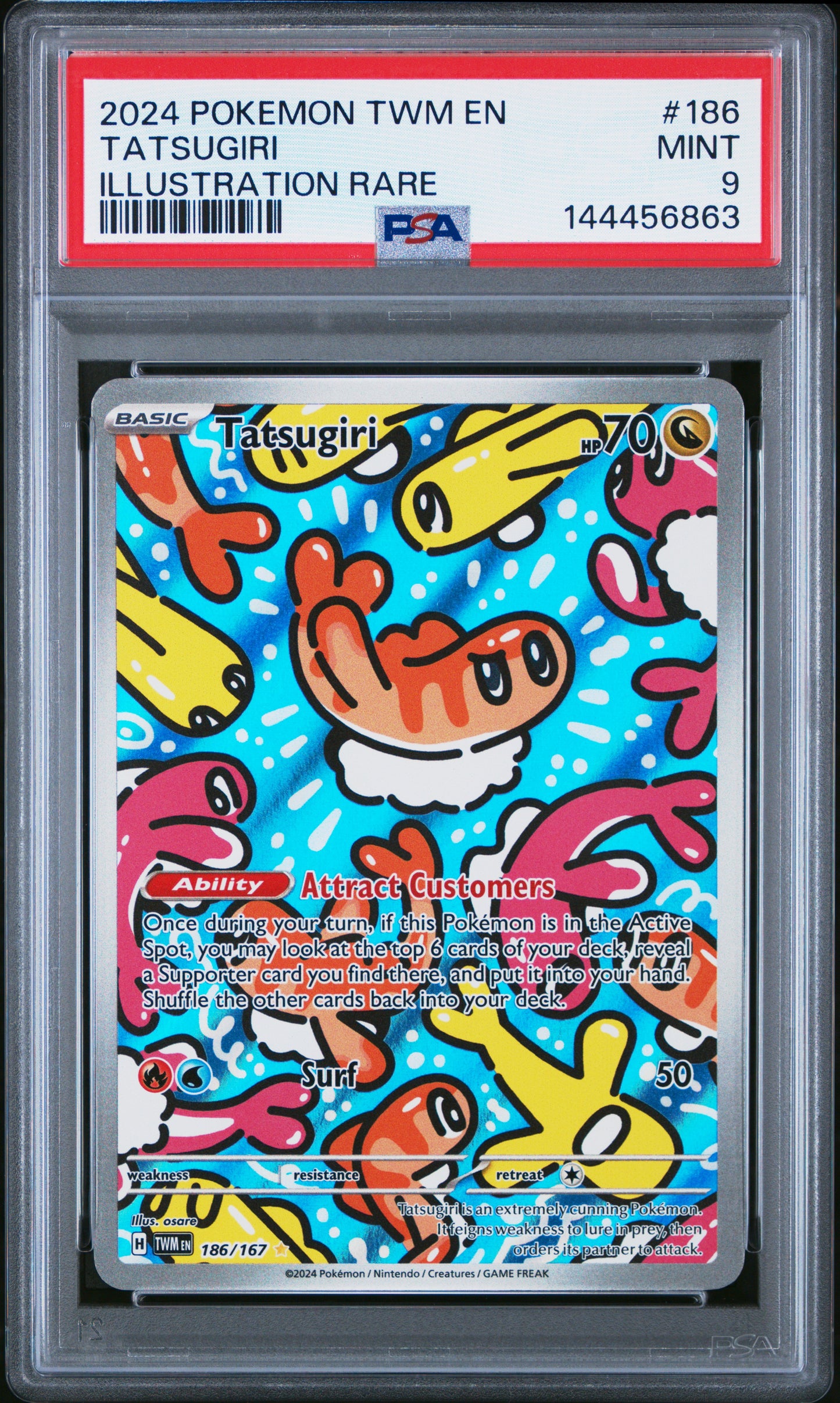 Graded Pokemon - Tatsugiri (186/167) Twilight Masquerade PSA 9