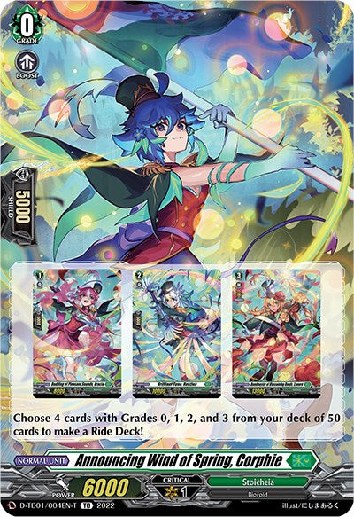 Announcing Wind of Spring, Corphie (Tutorial Card) (D-TD01/004EN-T) [Urara Haneyama -Bandmaster of Blossoming Bonds-]