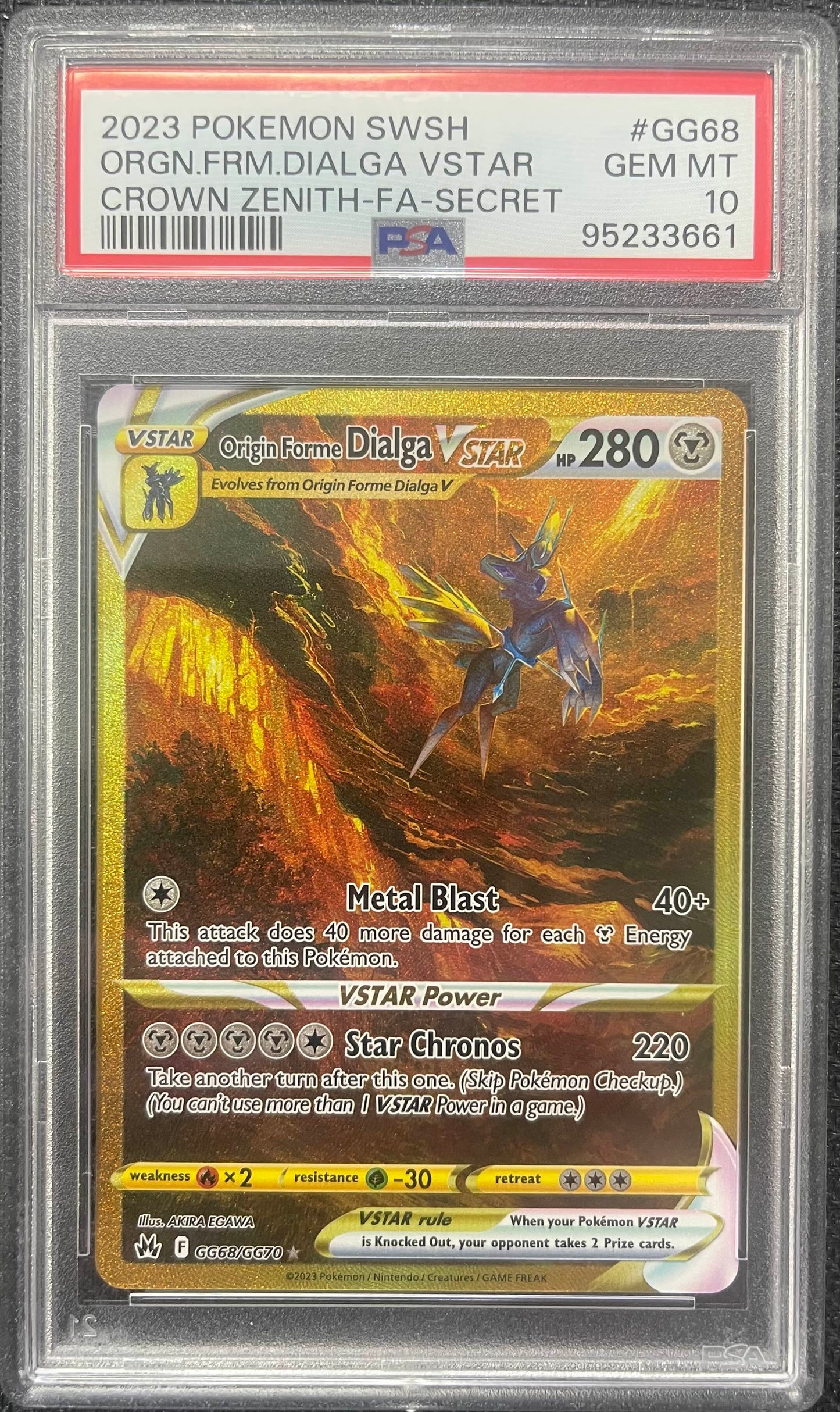 Graded Pokemon - Origin Forme Dialga Vstar (GG68/GG70) Crown Zenith PSA 10