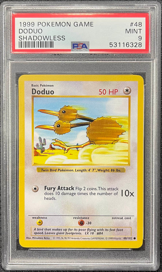 Graded Pokemon - Dodou (48/102) Base Set Shadowless PSA 9