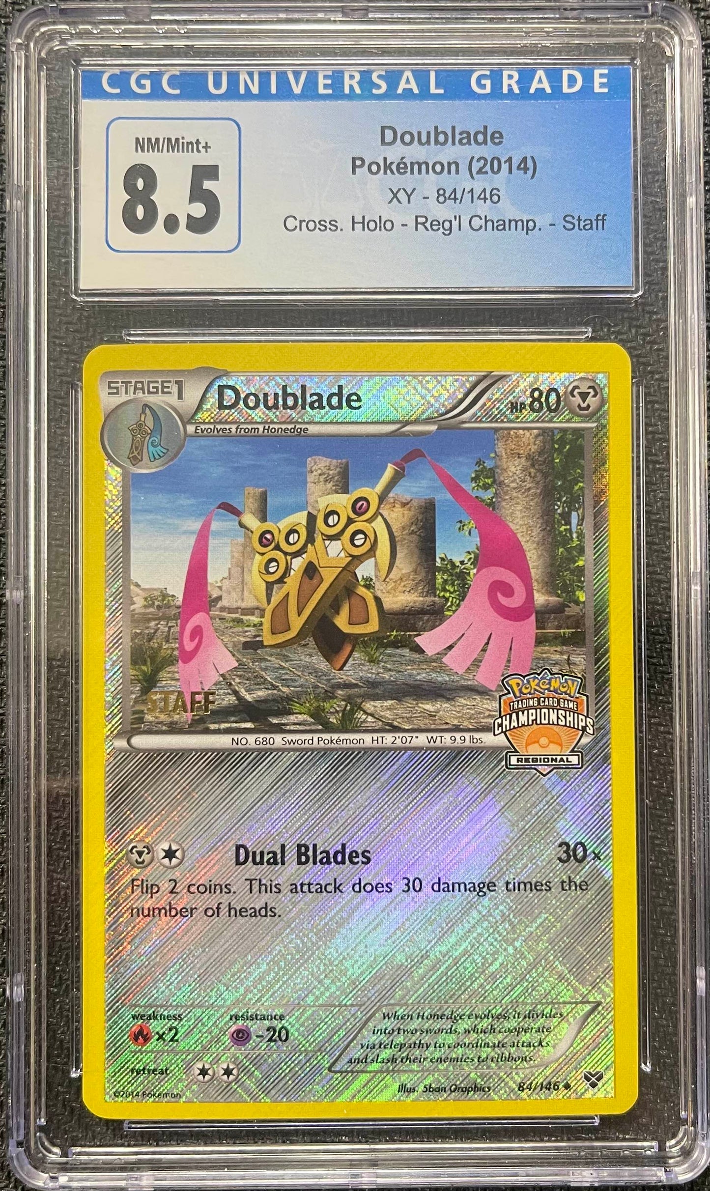 Graded Pokemon - Doublade (84/146) Regional Championship Staff CGC 8.5