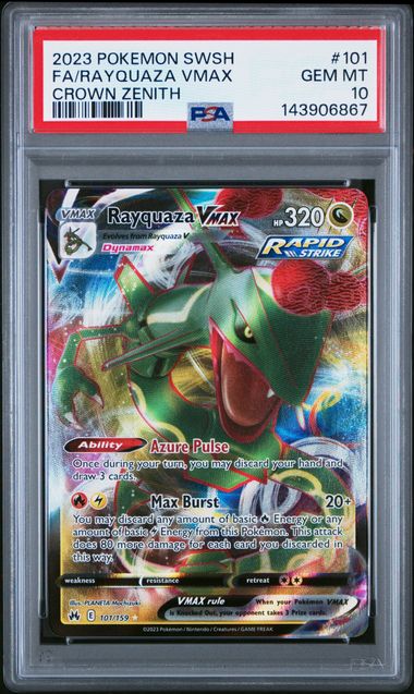 Graded Pokemon - Rayquaza VMAX (101/159) Crown Zenith PSA 10