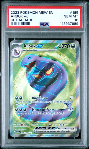 Graded Pokemon - Arbok ex (185) 151 PSA 10