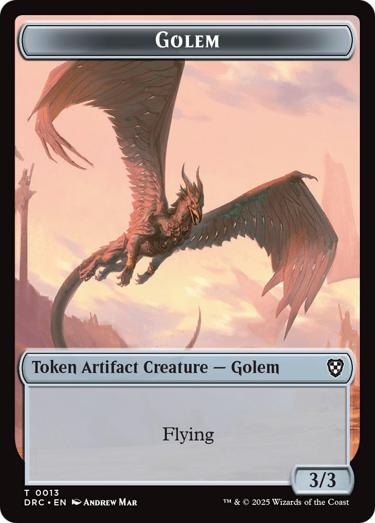 Construct // Golem (0013) Double-Sided Token [Aetherdrift Commander Tokens]