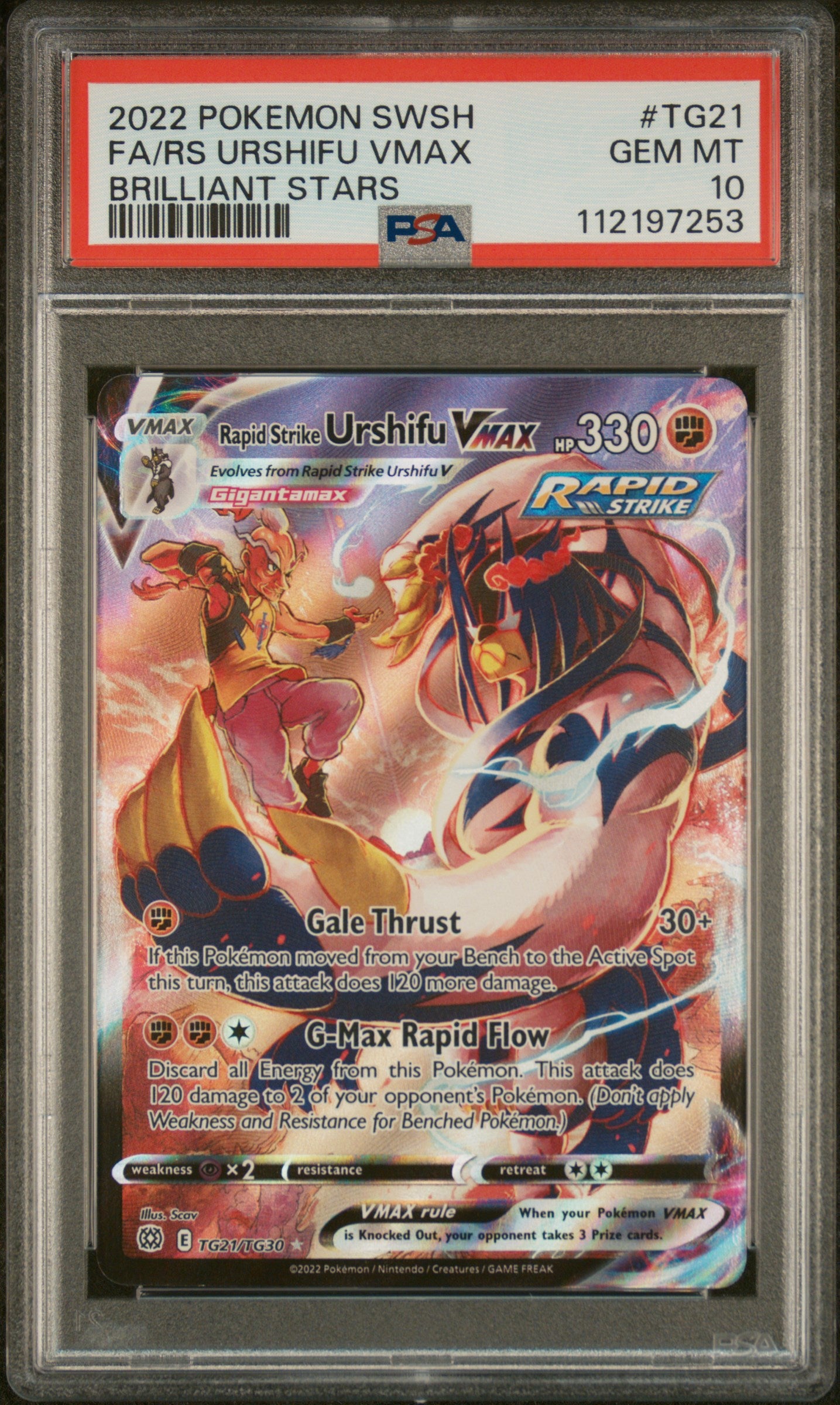 Graded Pokemon - Urshifu VMAX (TG21/TG30) Brilliant Stars PSA 10