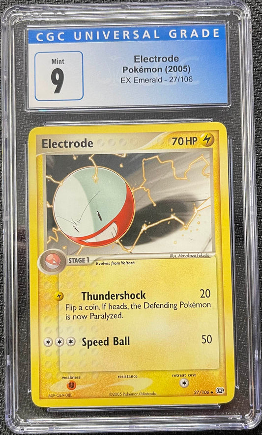 Graded Pokemon - Electrode (27/106) EX Emerald CGC 9