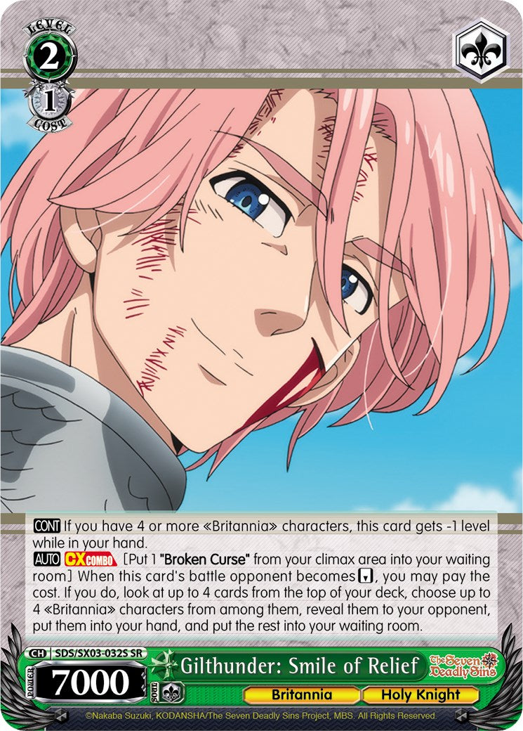 Gilthunder: Smile of Relief (SDS/SX03-032S SR) [The Seven Deadly Sins]