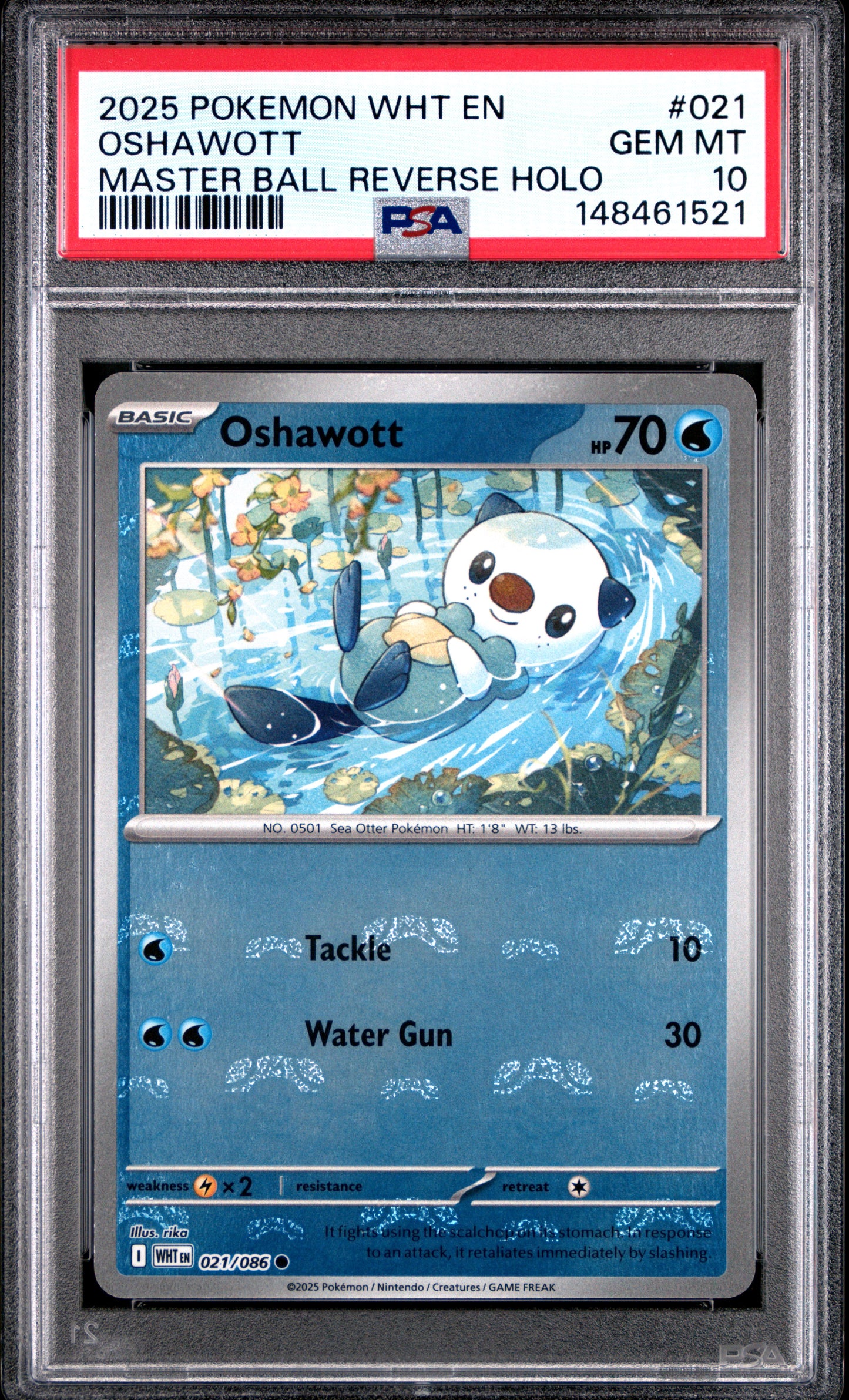 Graded Pokemon - Oshawott (021/086) White Flare PSA 10