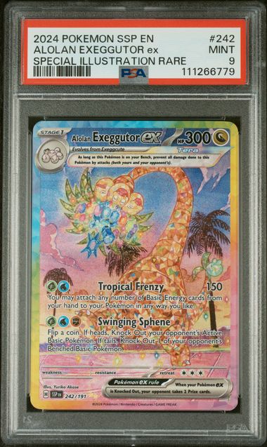 Graded Pokemon - Alolan Exeggutor ex (242/191) Surging Sparks PSA 9
