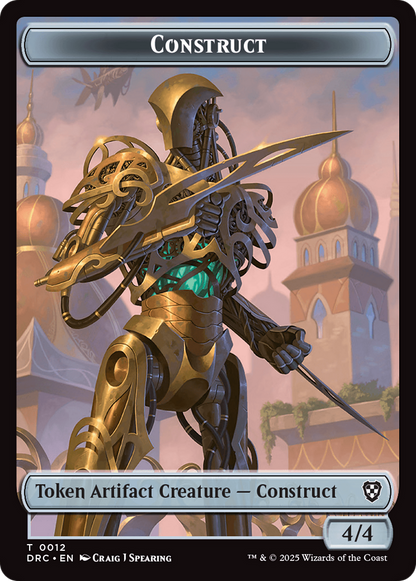 Construct // Beast (0011) Double-Sided Token [Aetherdrift Commander Tokens]