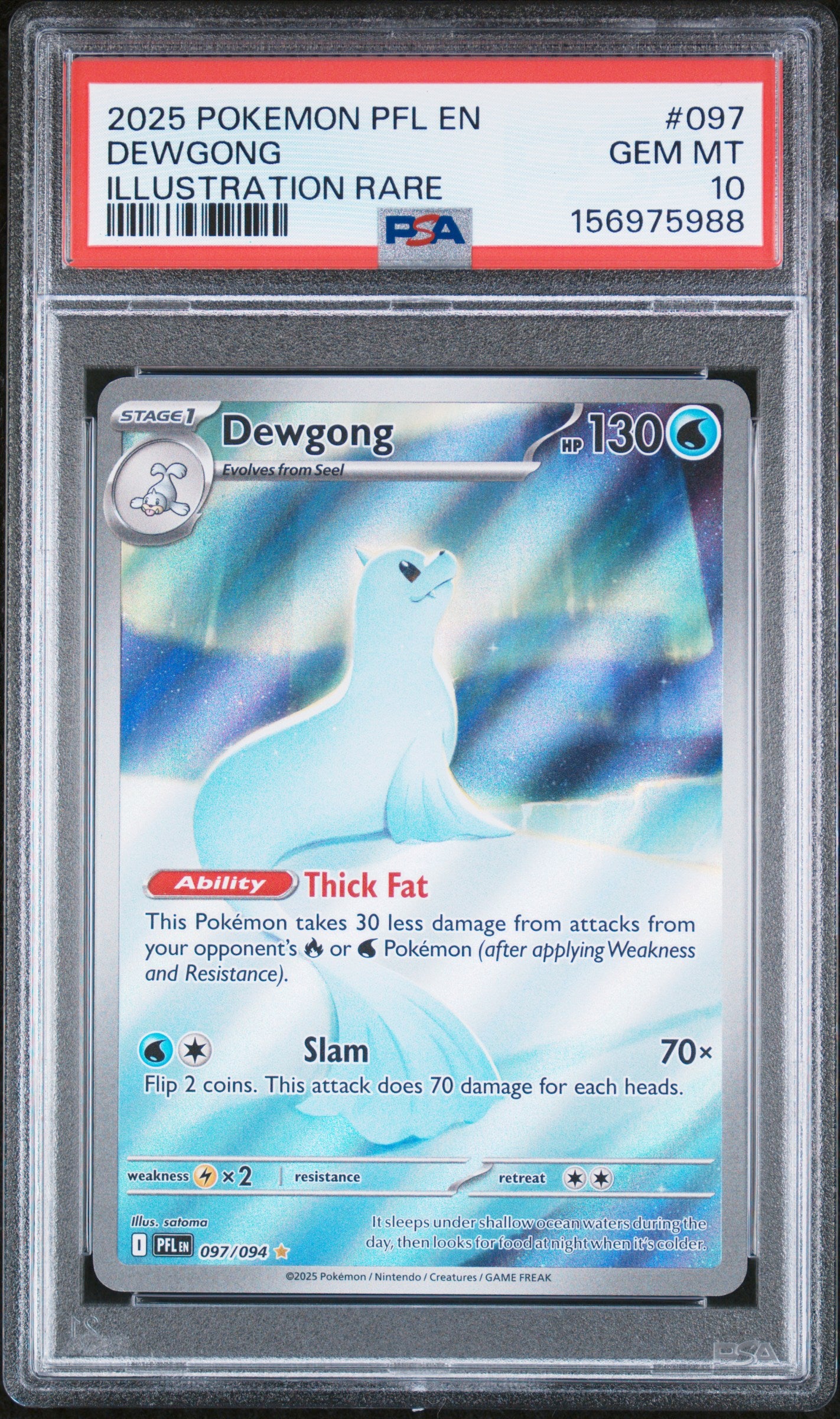 Graded Pokemon - Dewgong (097/094) Phantasmal Flames PSA 10