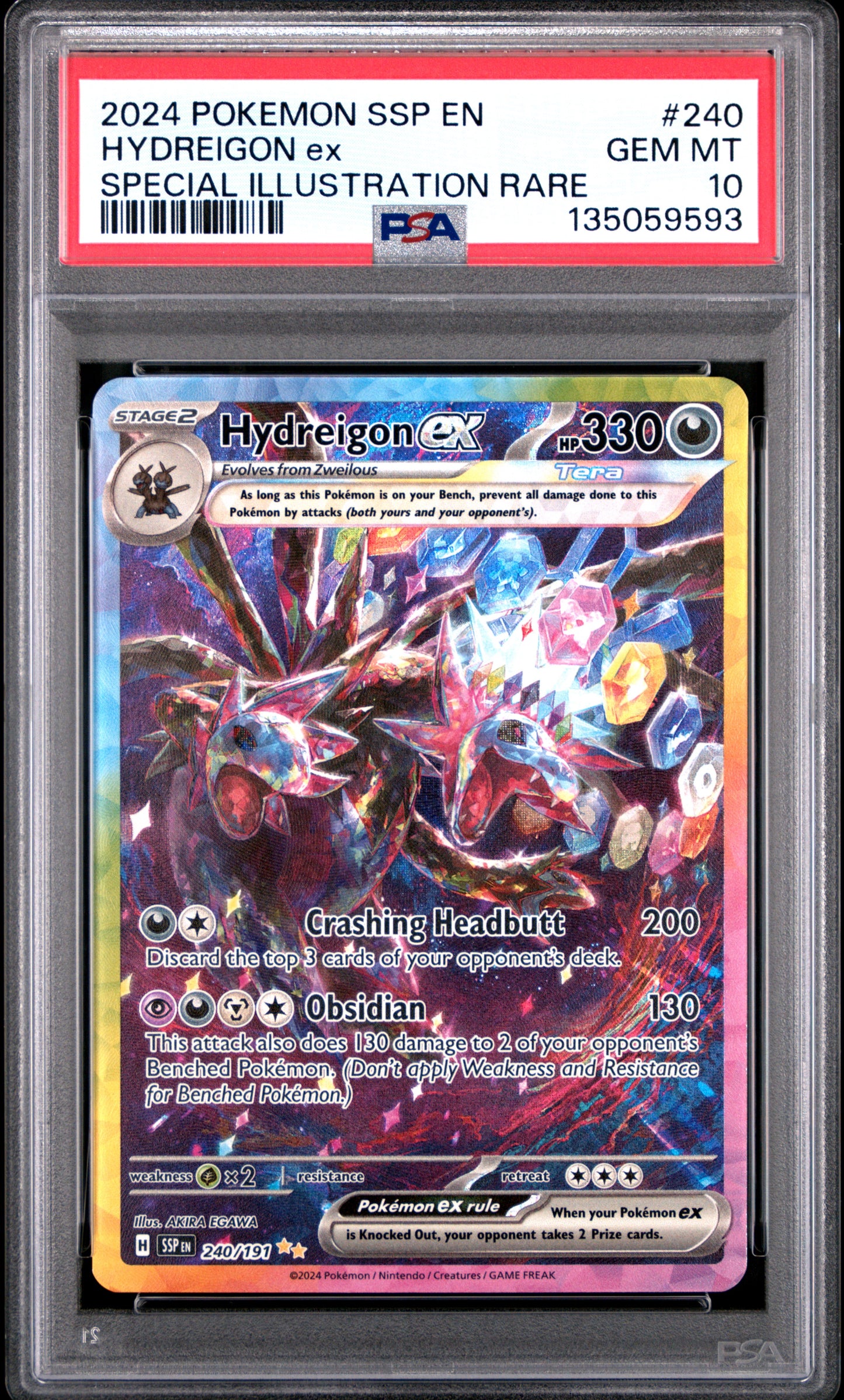 Graded Pokemon - Hydreigon ex (240/191) Surging Sparks PSA 10