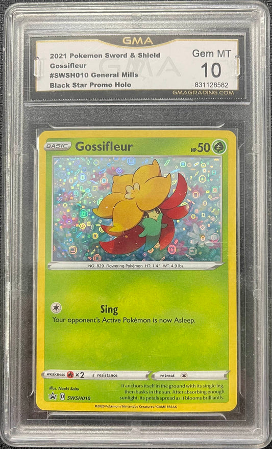 Graded Pokemon - Gossifleur (SWSH010) Black Star Promo GMA 10