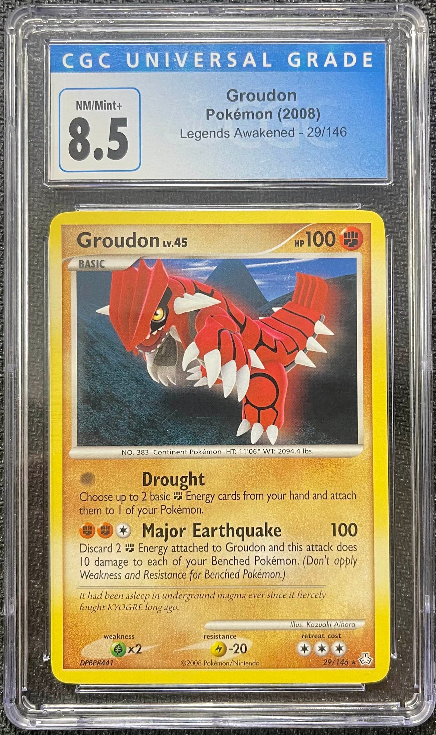 Graded Pokemon - Groudon (29/146) Legends Awakened CGC 8.5