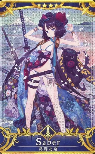 Fate/Grand Order Arcade Card : Katsushika Hokusai (Saber) - Stage 4 (Foil/Fatal)