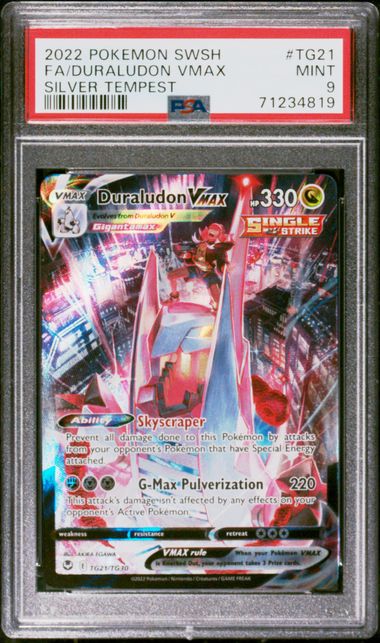 Graded Pokemon - Duraludon VMAX (TG21/TG30) Silver Tempest PSA 9